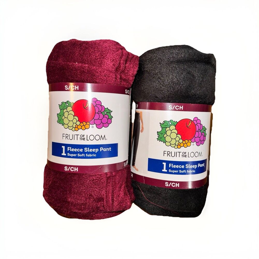 2 Fruit of the Loom ‎ Men's Microsueded Solid Fleece Sleep Pants, Small